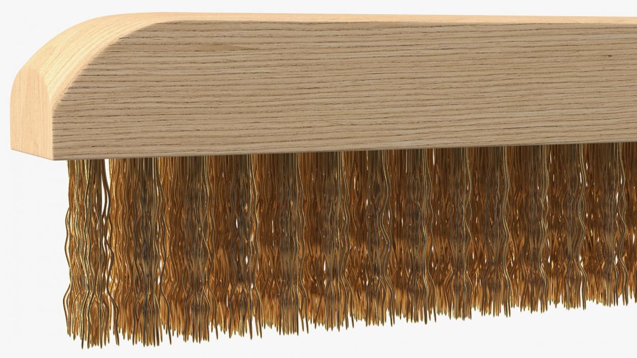 3D model Wooden Handle Brass Wire Brush