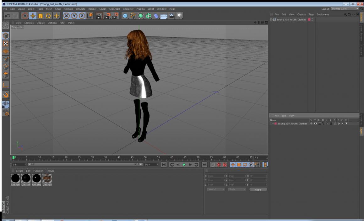 Young Girl Youth Clothes 3D model