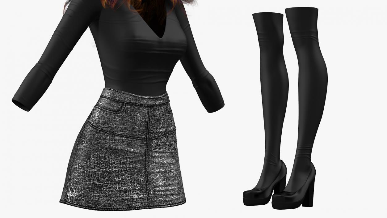 Young Girl Youth Clothes 3D model