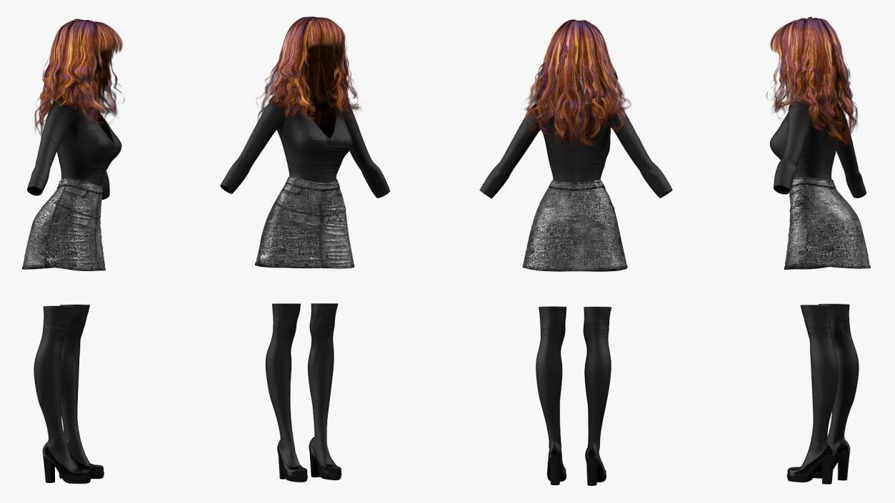 Young Girl Youth Clothes 3D model