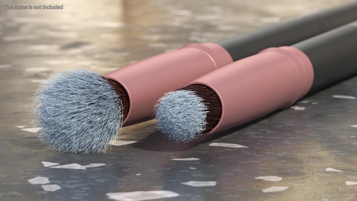 Angled Eyeshadow and Detail Brush Fur 3D