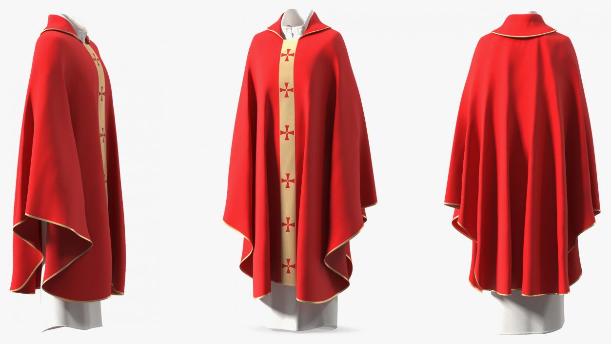 Red Gothic Chasuble 3D model