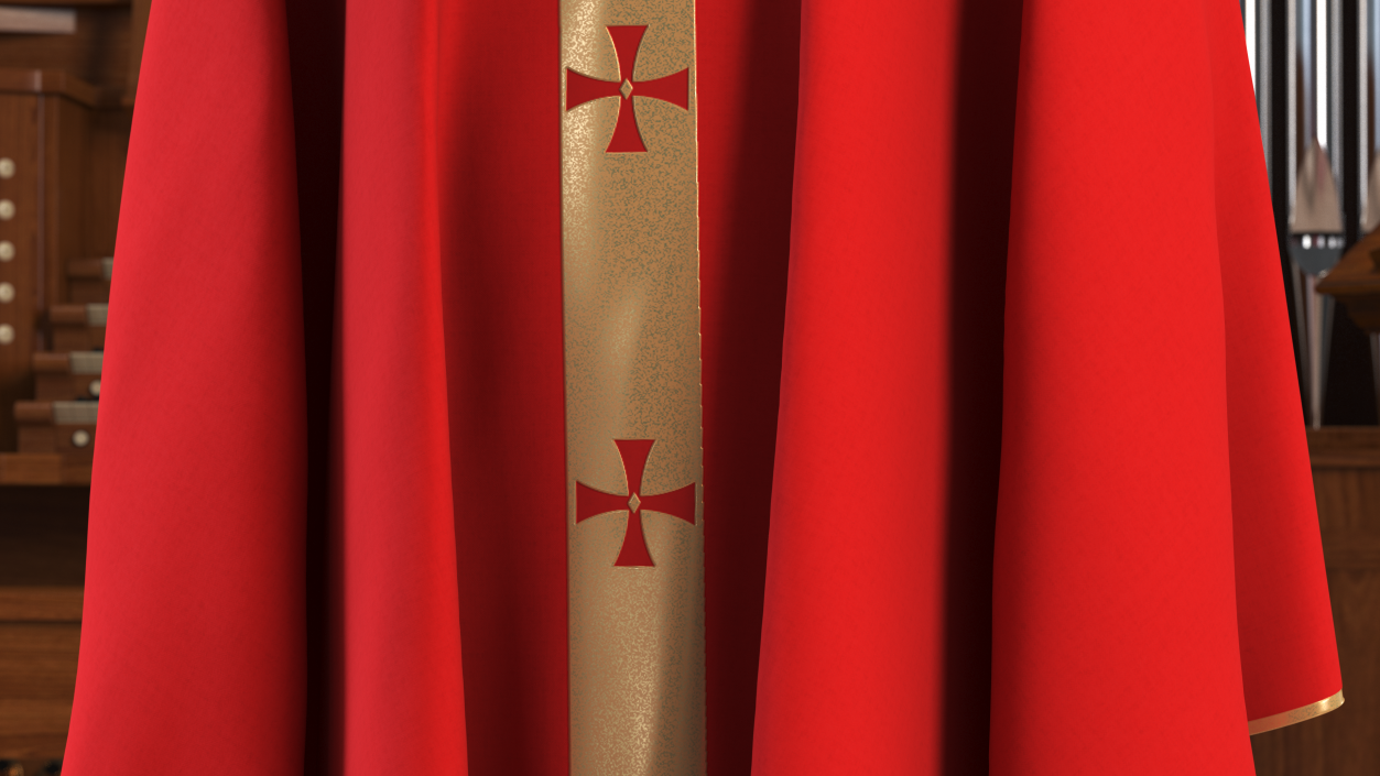 Red Gothic Chasuble 3D model