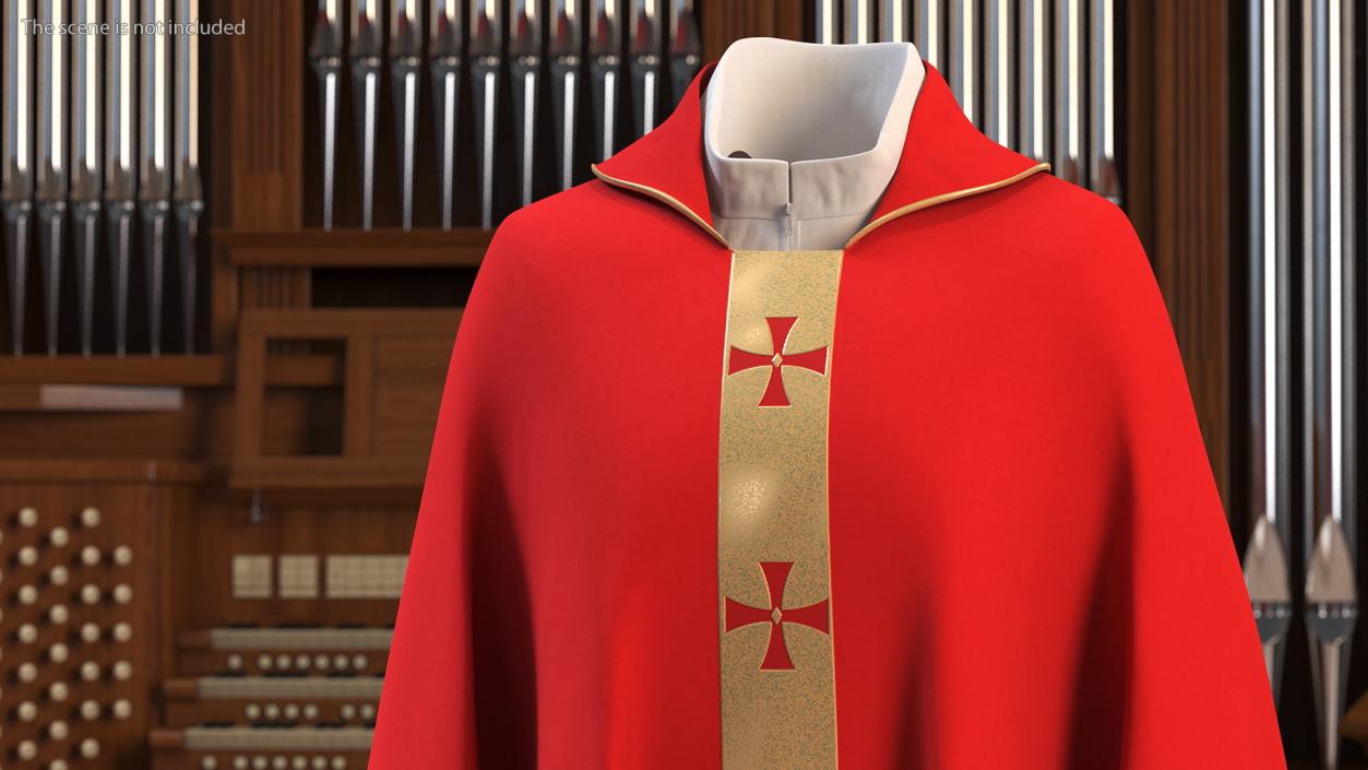 Red Gothic Chasuble 3D model