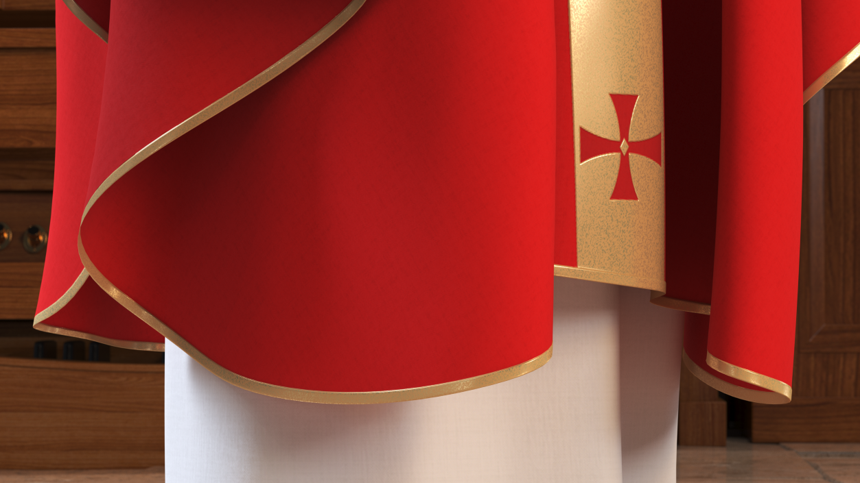 Red Gothic Chasuble 3D model