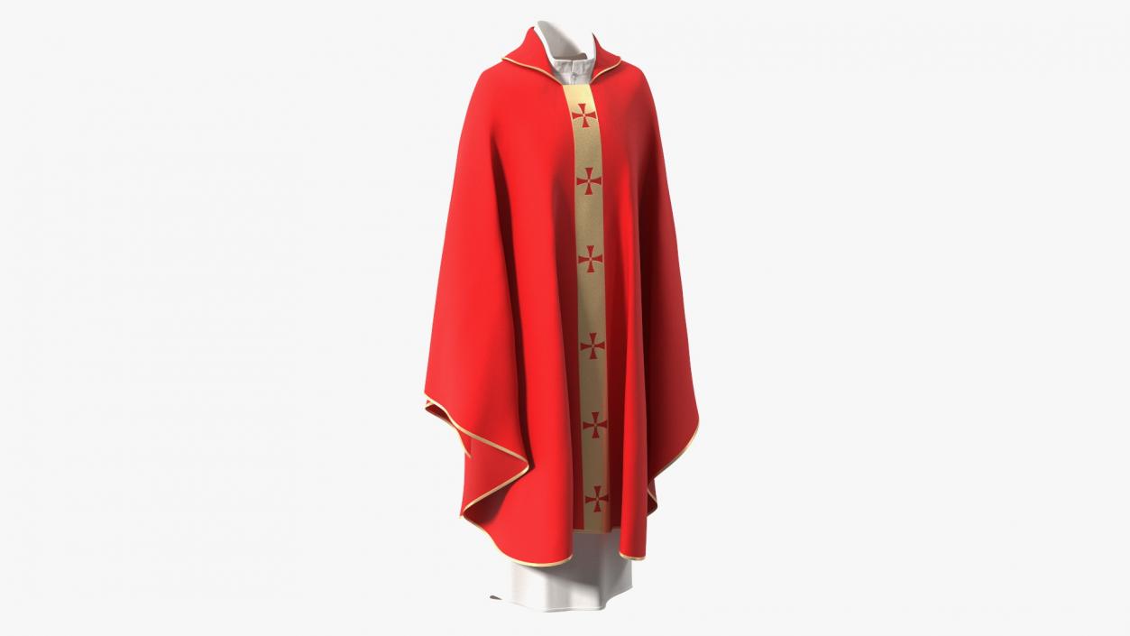 Red Gothic Chasuble 3D model