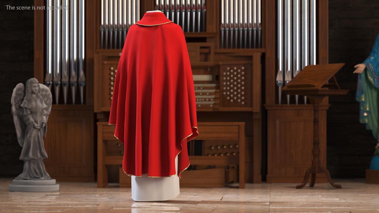 Red Gothic Chasuble 3D model