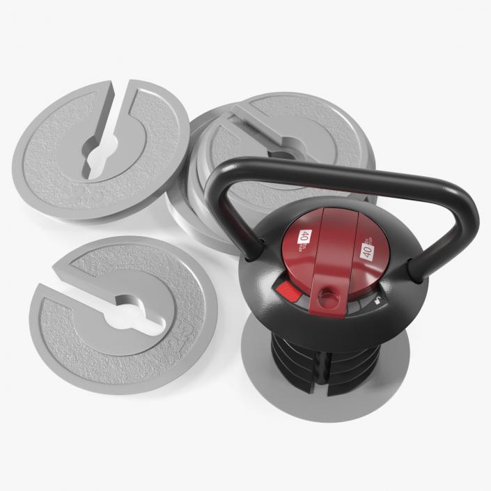 3D Kettlebell with Disks Gray 2 model