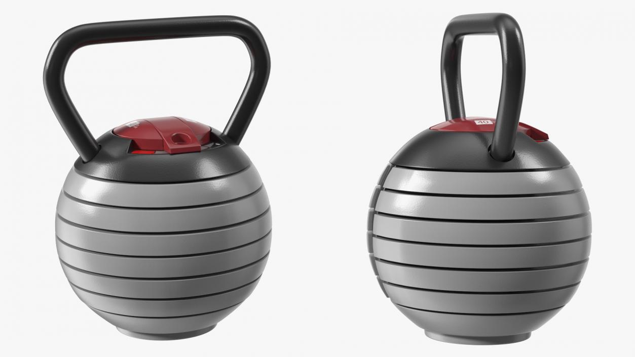 3D Kettlebell with Disks Gray 2 model