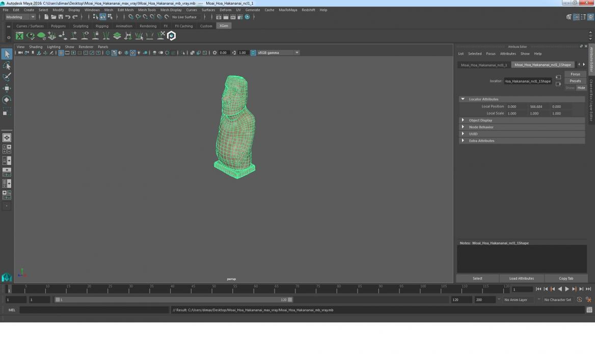 3D Moai Hoa Hakananai model