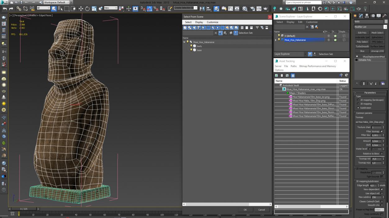 3D Moai Hoa Hakananai model