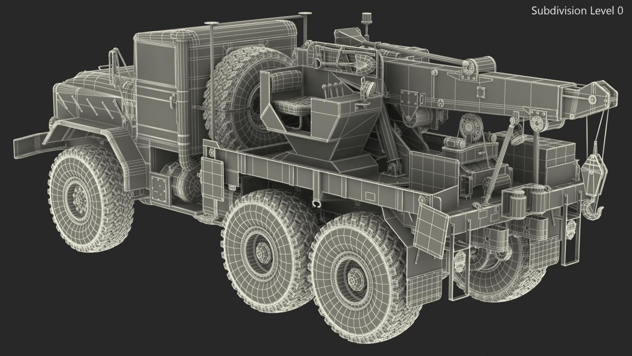 M939 Military Wrecker Green Rigged 3D model