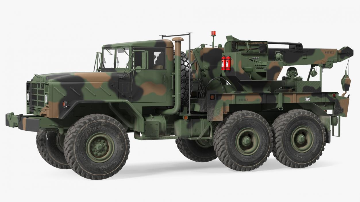 M939 Military Wrecker Green Rigged 3D model