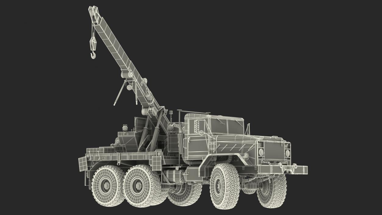 M939 Military Wrecker Green Rigged 3D model