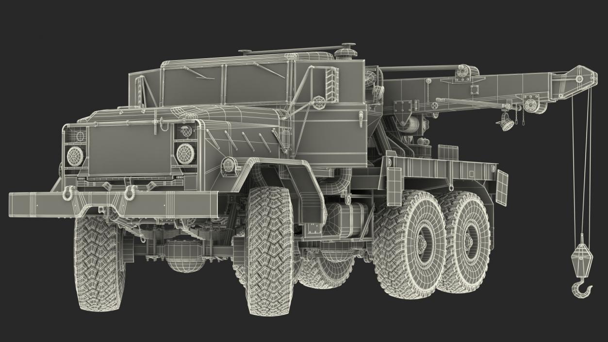 M939 Military Wrecker Green Rigged 3D model