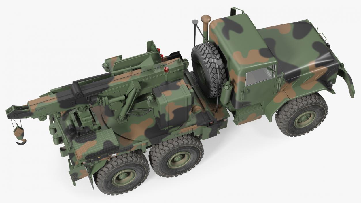 M939 Military Wrecker Green Rigged 3D model