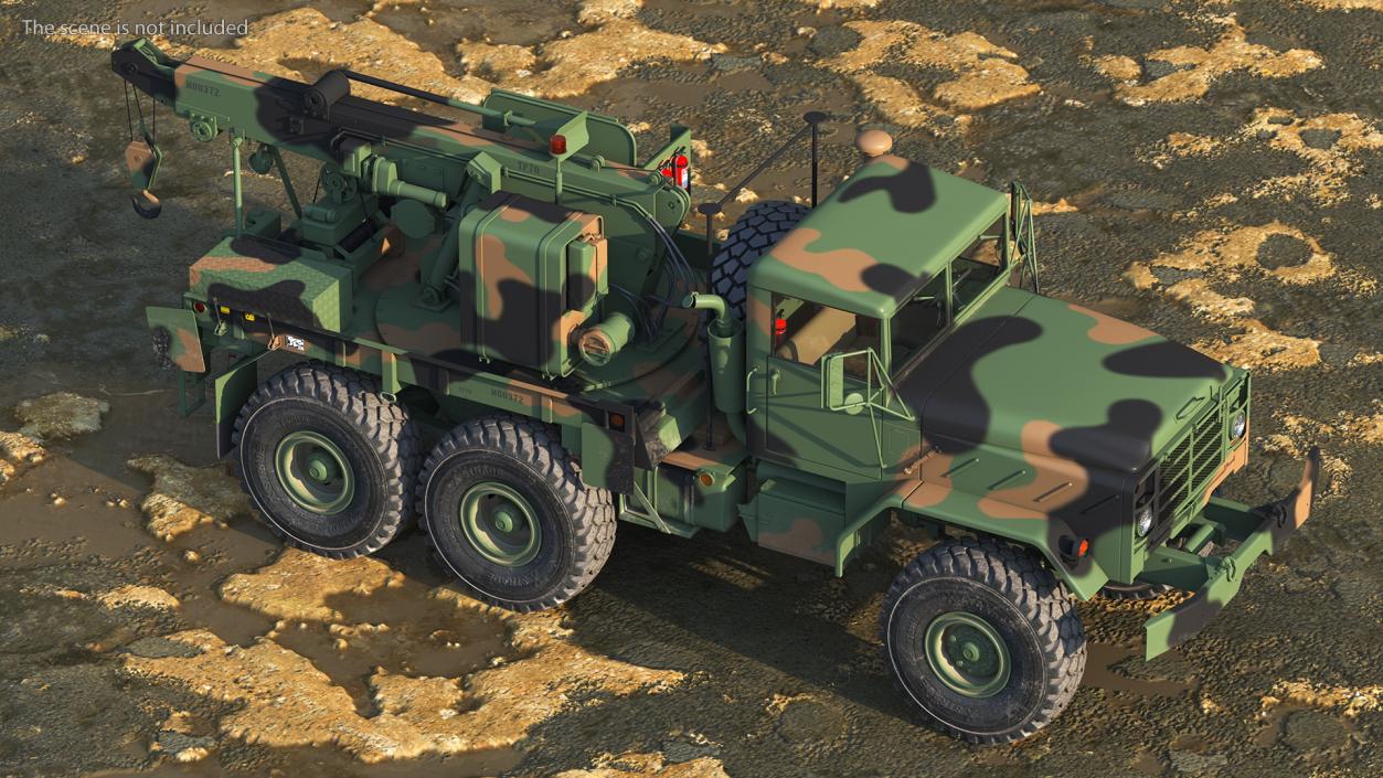 M939 Military Wrecker Green Rigged 3D model