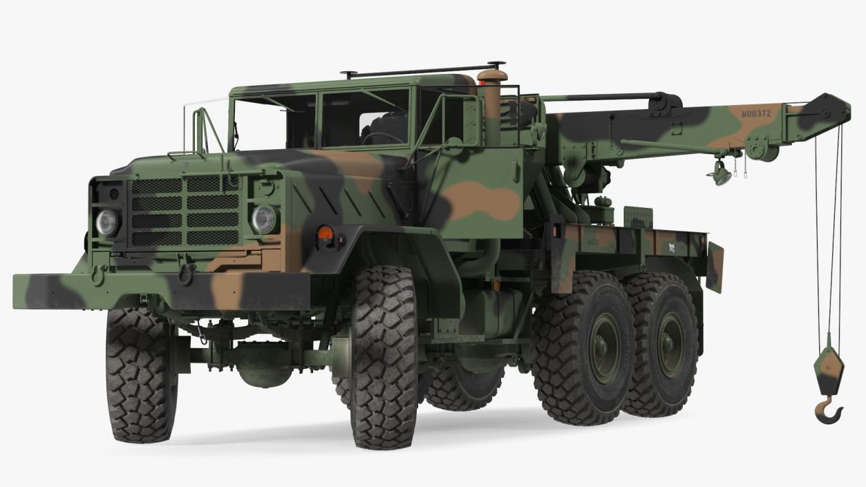 M939 Military Wrecker Green Rigged 3D model