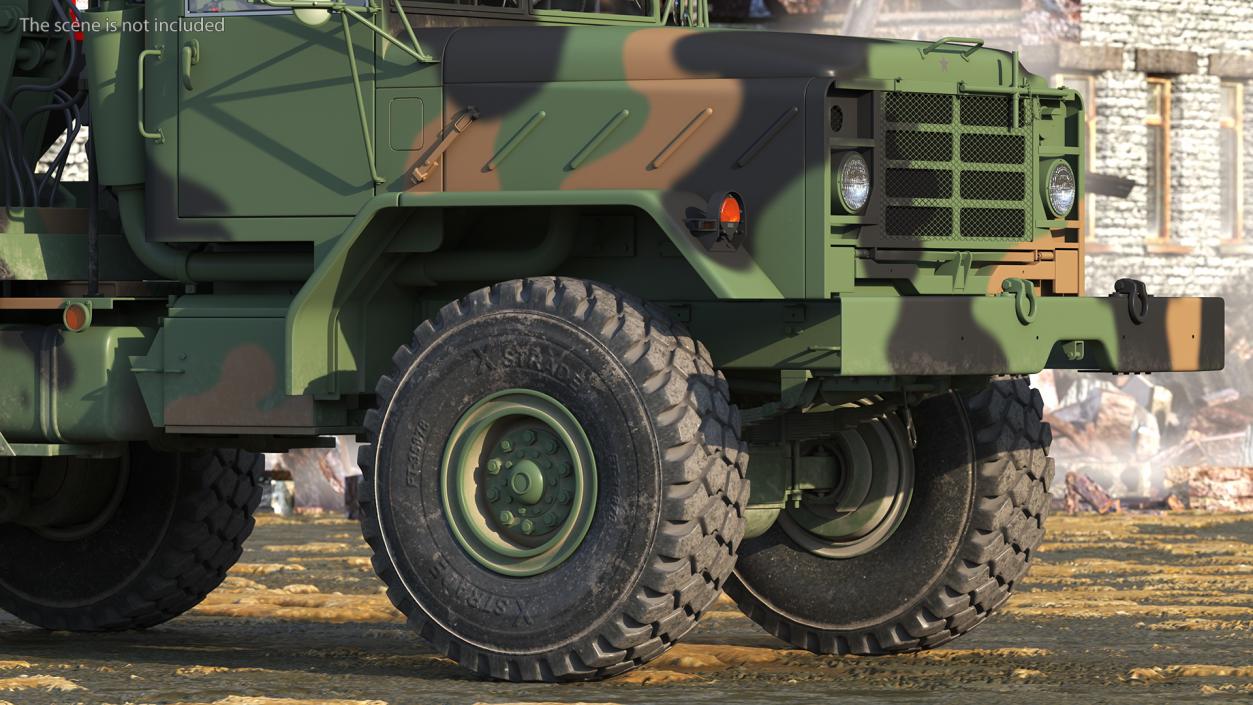 M939 Military Wrecker Green Rigged 3D model