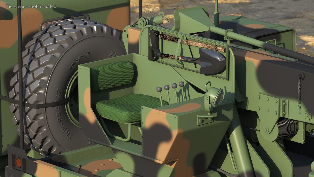 M939 Military Wrecker Green Rigged 3D model