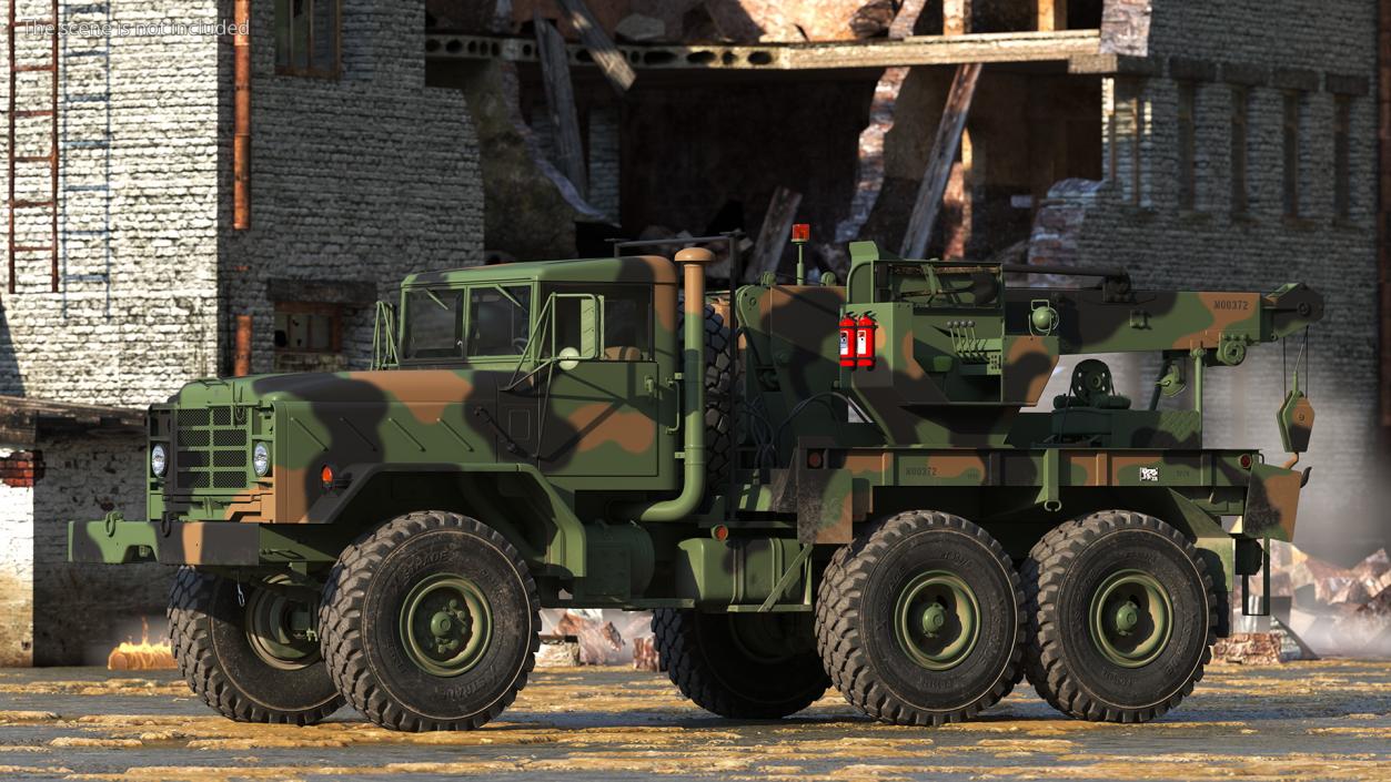 M939 Military Wrecker Green Rigged 3D model