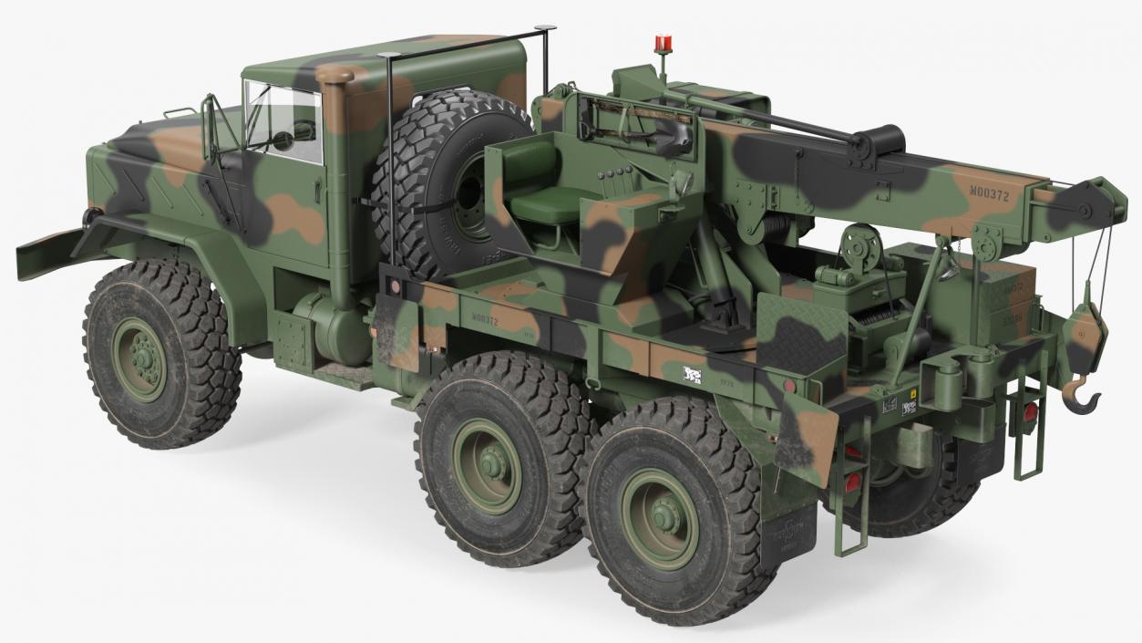 M939 Military Wrecker Green Rigged 3D model