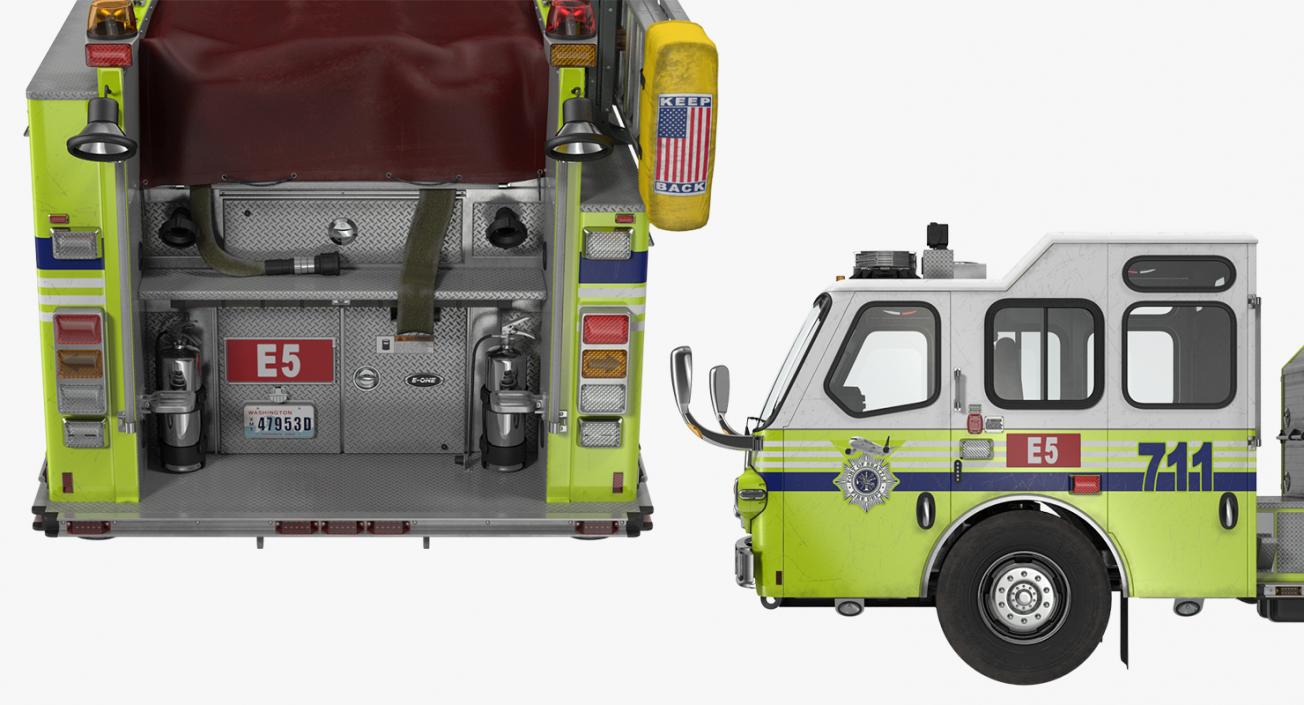 3D Fire Department E-One Quest Pumper Rigged