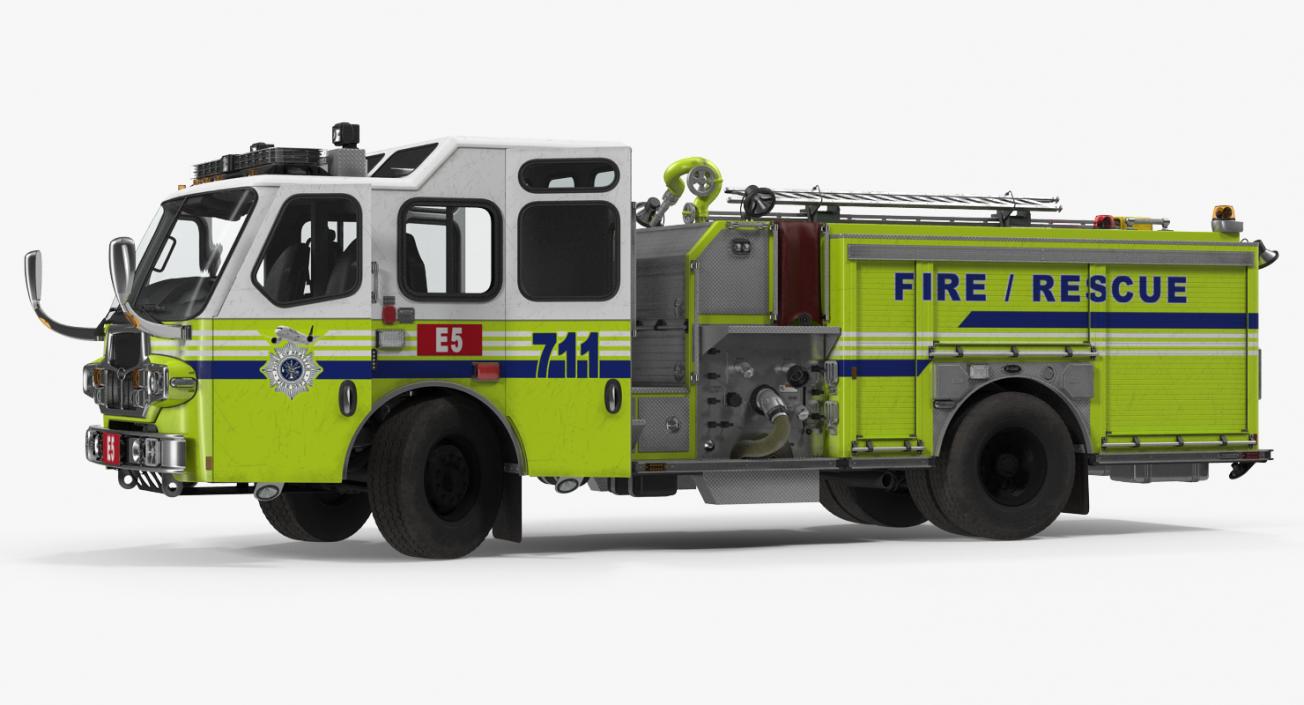 3D Fire Department E-One Quest Pumper Rigged