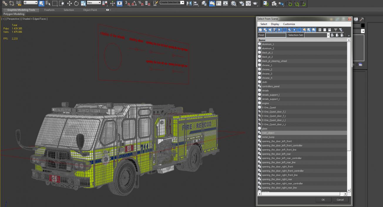 3D Fire Department E-One Quest Pumper Rigged