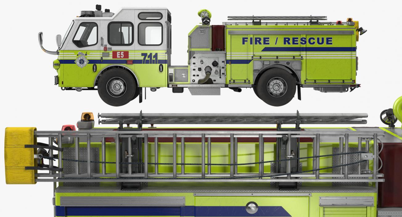 3D Fire Department E-One Quest Pumper Rigged