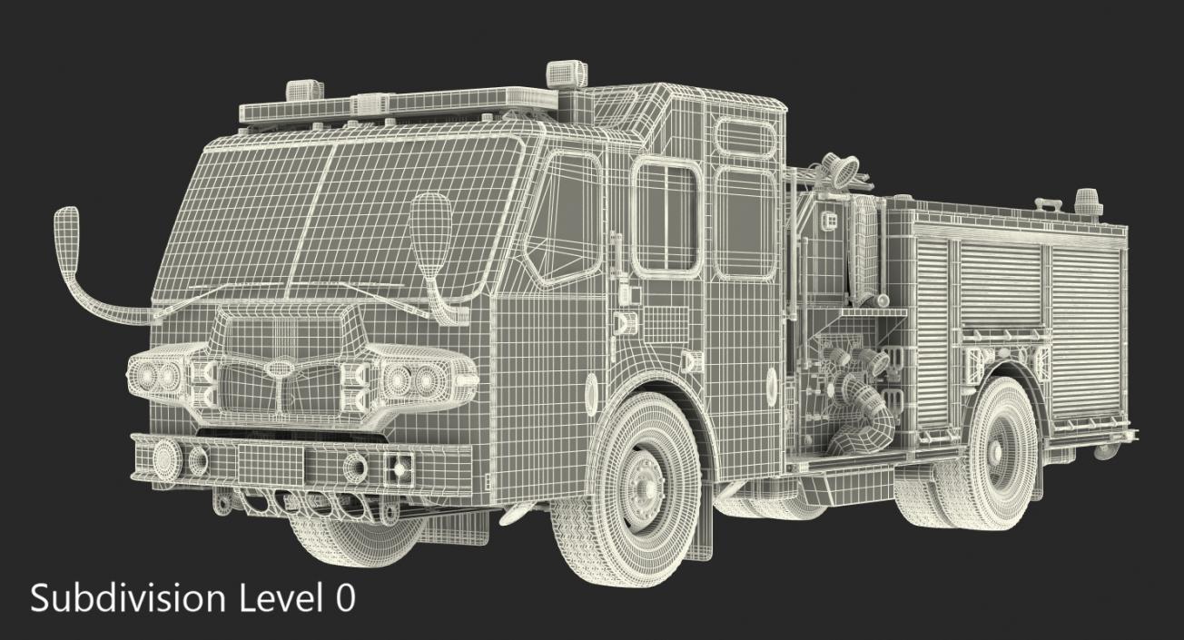 3D Fire Department E-One Quest Pumper Rigged