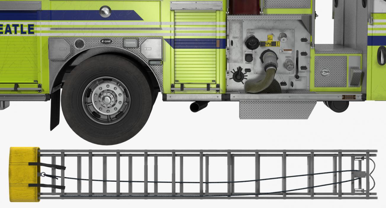 3D Fire Department E-One Quest Pumper Rigged