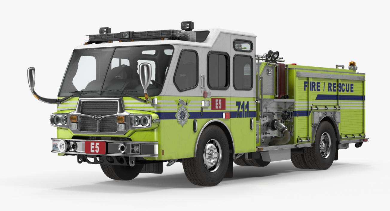 3D Fire Department E-One Quest Pumper Rigged