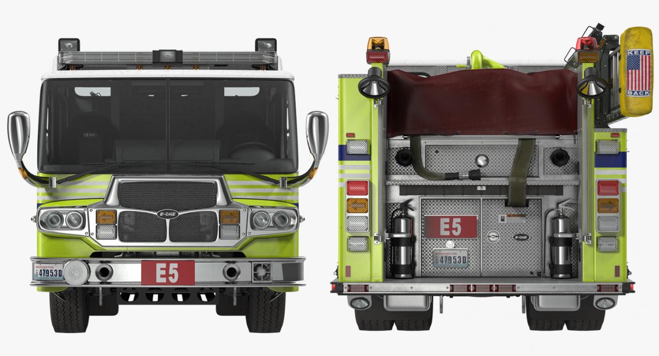 3D Fire Department E-One Quest Pumper Rigged