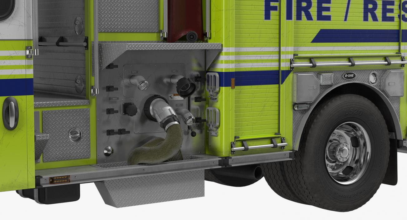 3D Fire Department E-One Quest Pumper Rigged