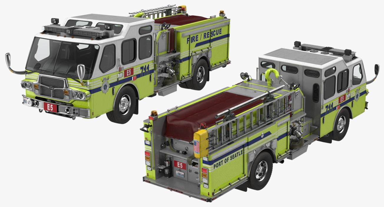 3D Fire Department E-One Quest Pumper Rigged