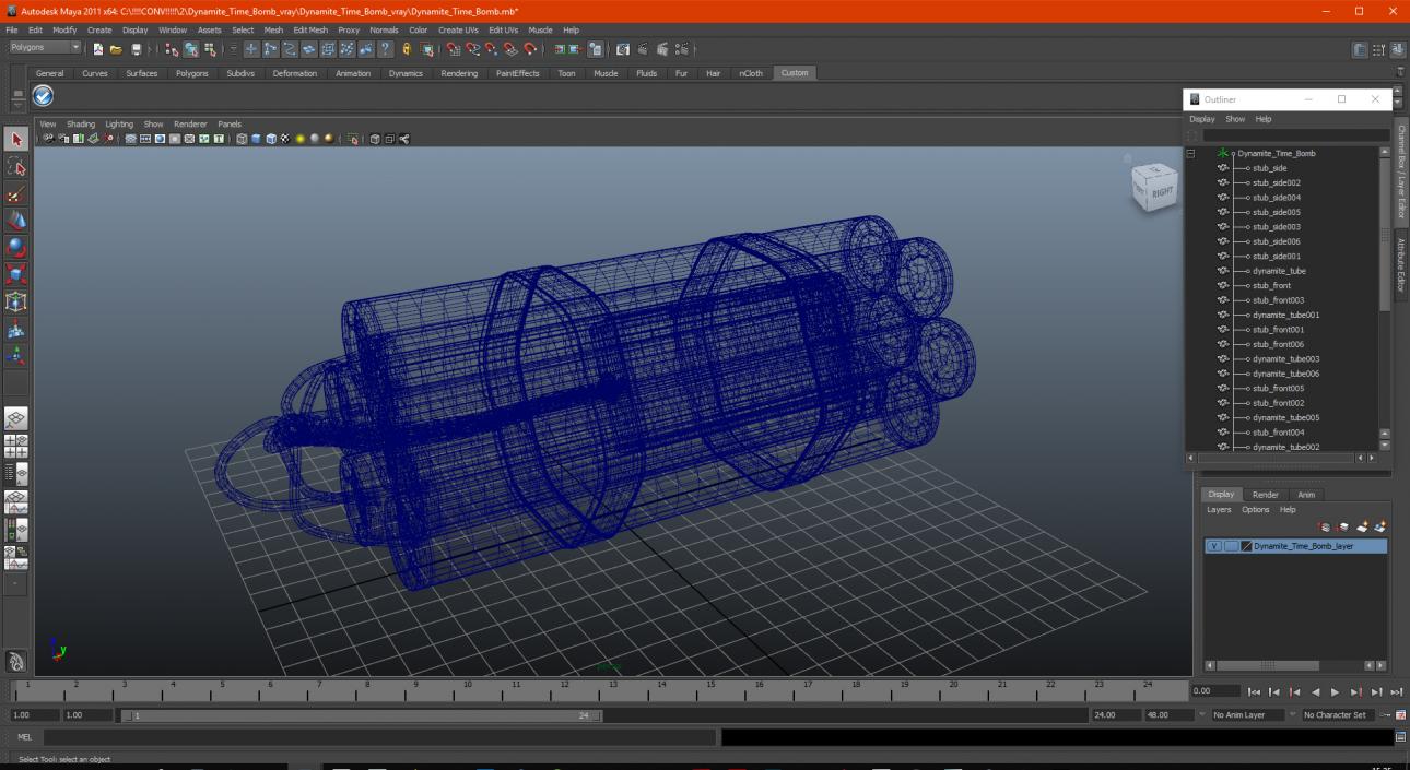 3D Dynamite Time Bomb model