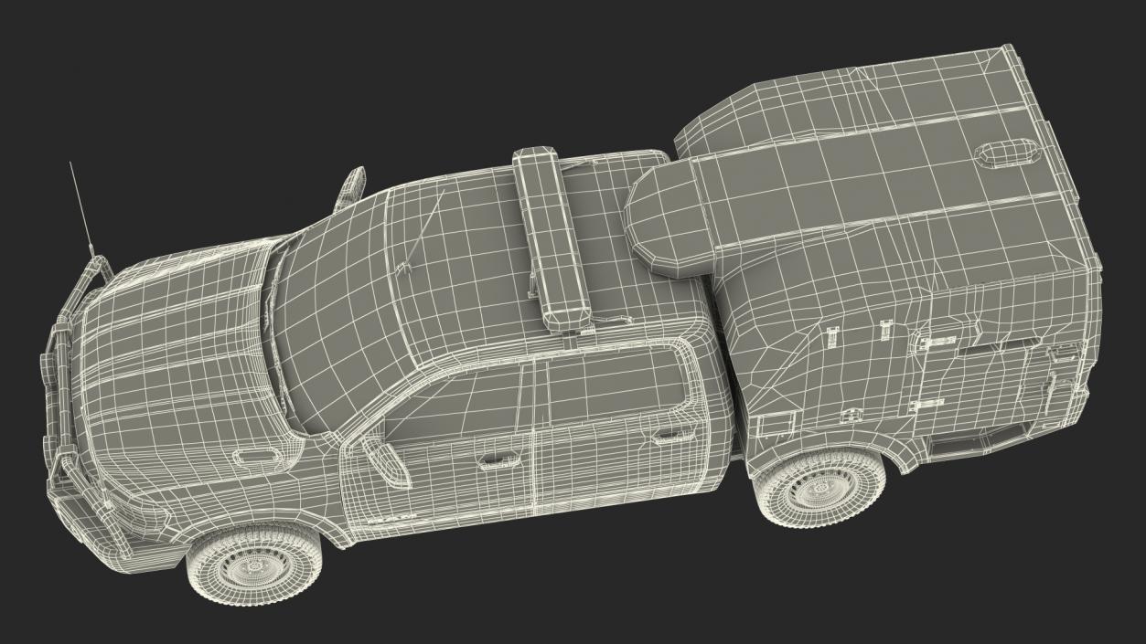 3D model Police Paddy Wagon Dodge RAM 1500 Rigged