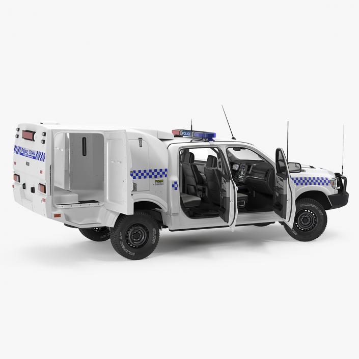 3D model Police Paddy Wagon Dodge RAM 1500 Rigged