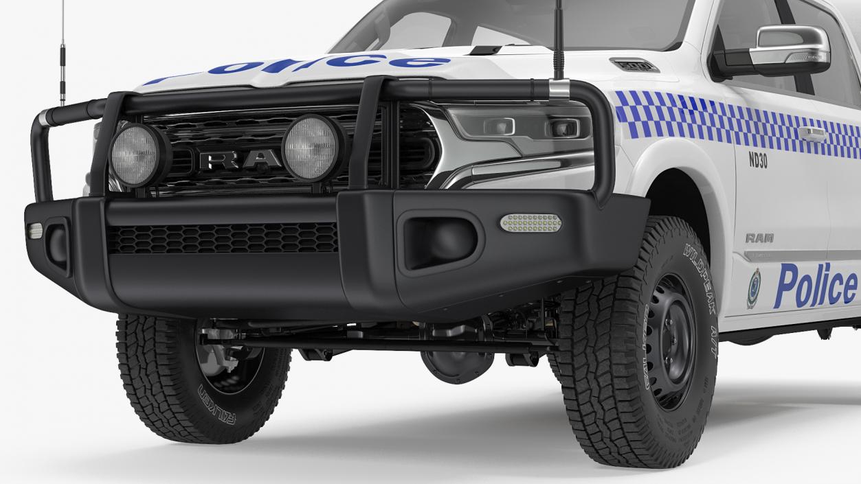 3D model Police Paddy Wagon Dodge RAM 1500 Rigged