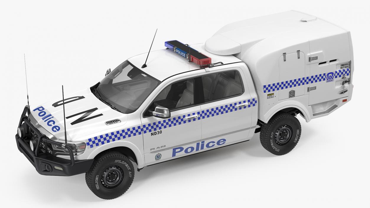 3D model Police Paddy Wagon Dodge RAM 1500 Rigged