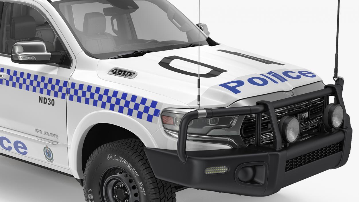 3D model Police Paddy Wagon Dodge RAM 1500 Rigged