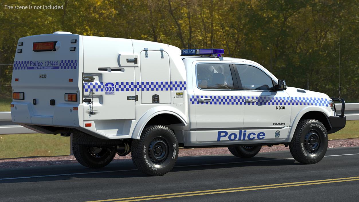 3D model Police Paddy Wagon Dodge RAM 1500 Rigged