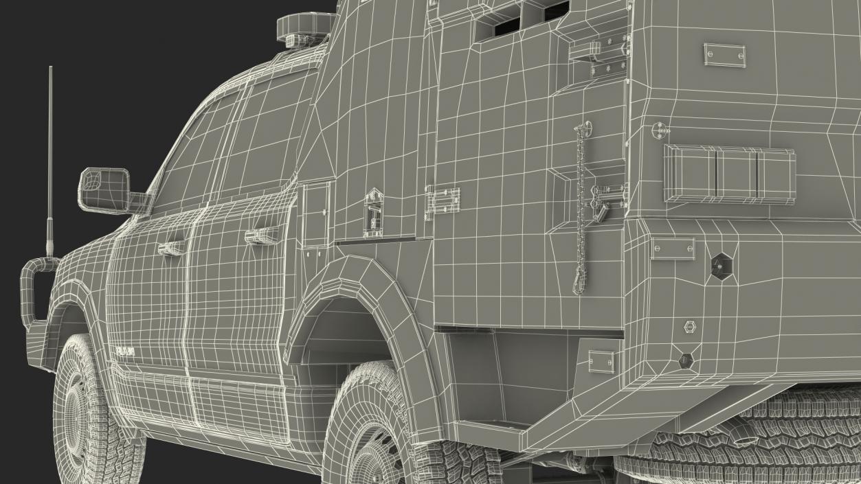 3D model Police Paddy Wagon Dodge RAM 1500 Rigged