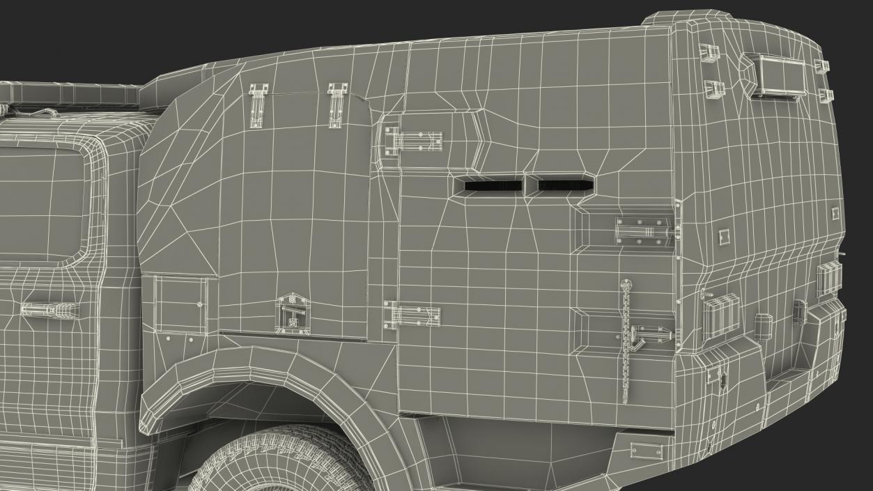 3D model Police Paddy Wagon Dodge RAM 1500 Rigged