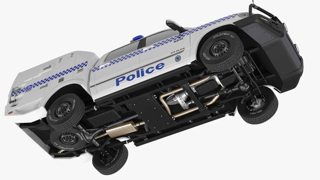 3D model Police Paddy Wagon Dodge RAM 1500 Rigged