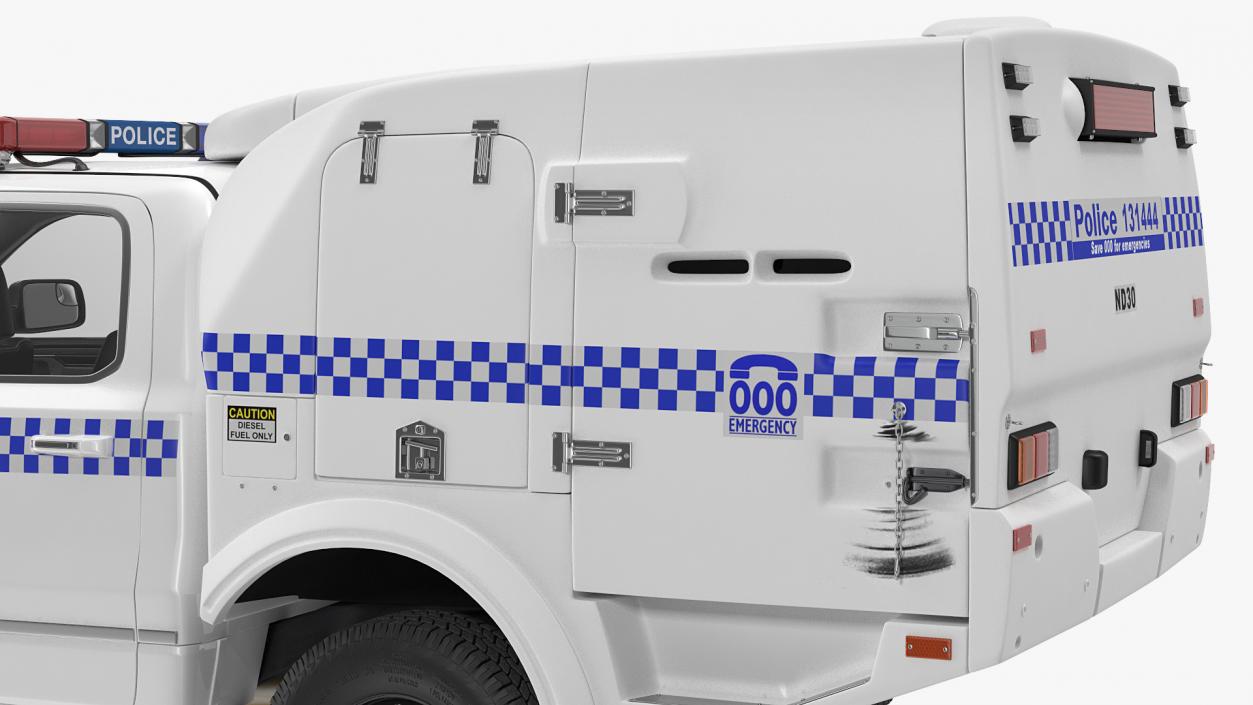 3D model Police Paddy Wagon Dodge RAM 1500 Rigged