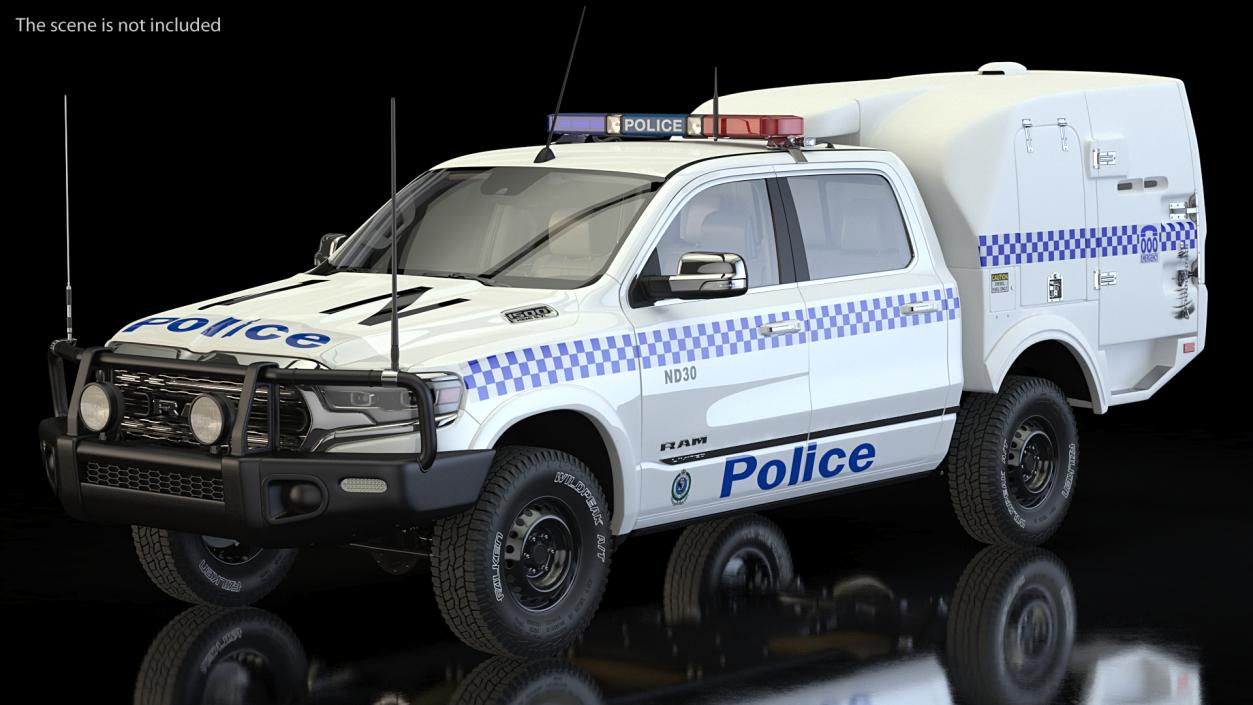 3D model Police Paddy Wagon Dodge RAM 1500 Rigged