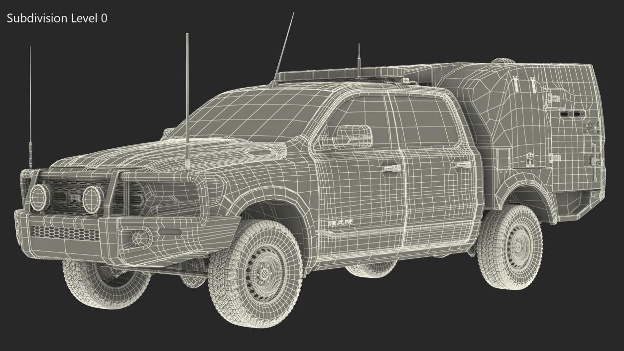 3D model Police Paddy Wagon Dodge RAM 1500 Rigged