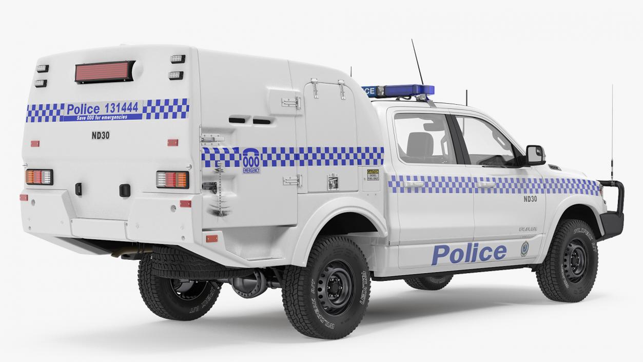 3D model Police Paddy Wagon Dodge RAM 1500 Rigged